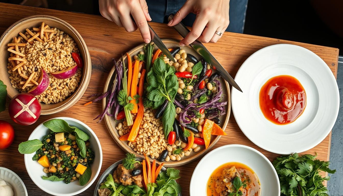 Ingredients prepared for a simple home dinner