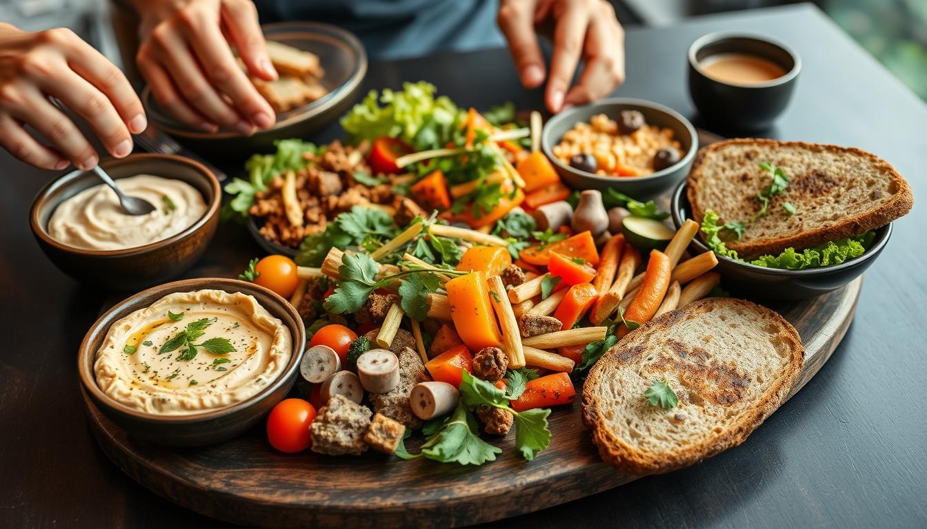 Fresh seasonal ingredients arranged for home cooking