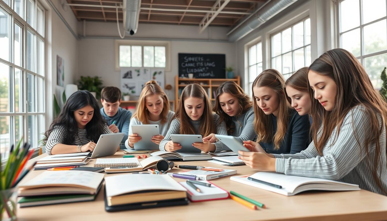 Student preparing for exams with study materials