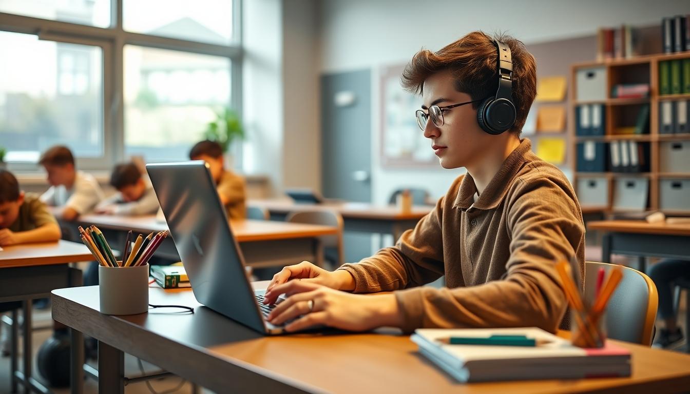 Student developing practical and academic skills